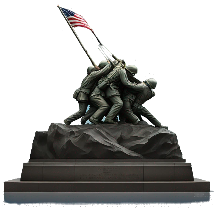 realistic portrait of the Iwo Jima memorial at night  emoji