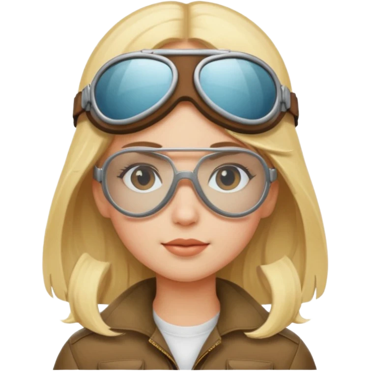 Blondes Girl mit einer Fliegerbrille  emoji