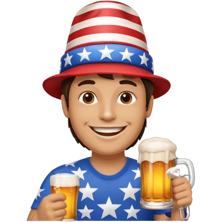 4th of july celebrate brunette man emoji