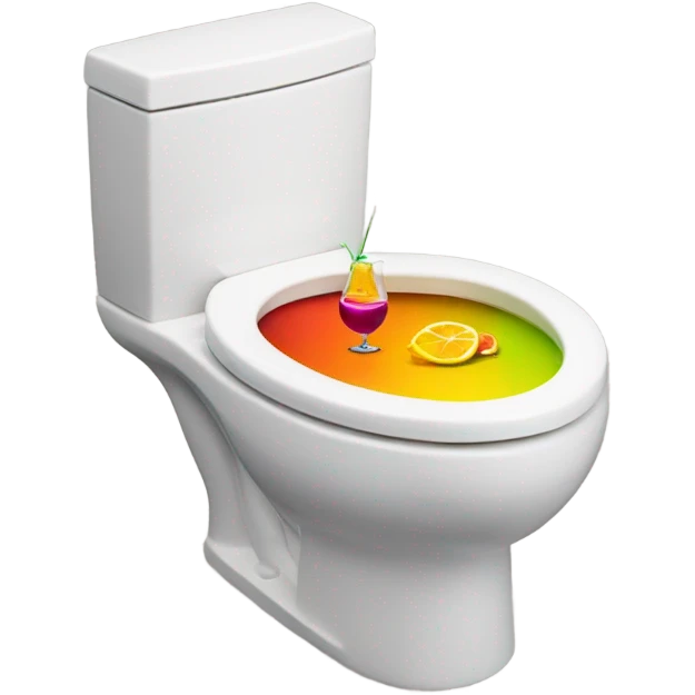 toilet with coctail emoji