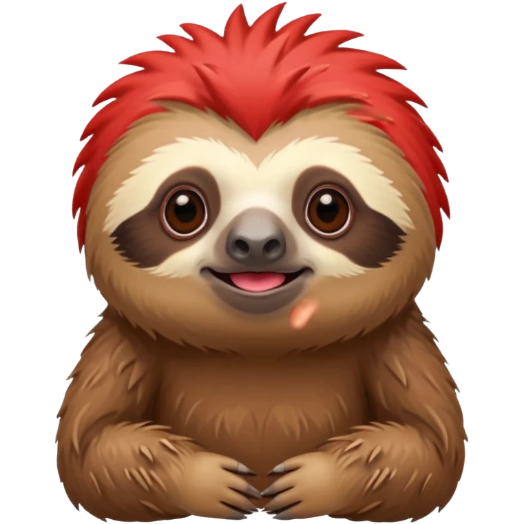 sloth with a red mohican emoji