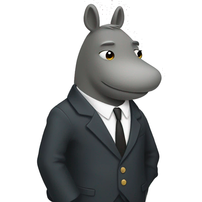Moomin in a suit. emoji