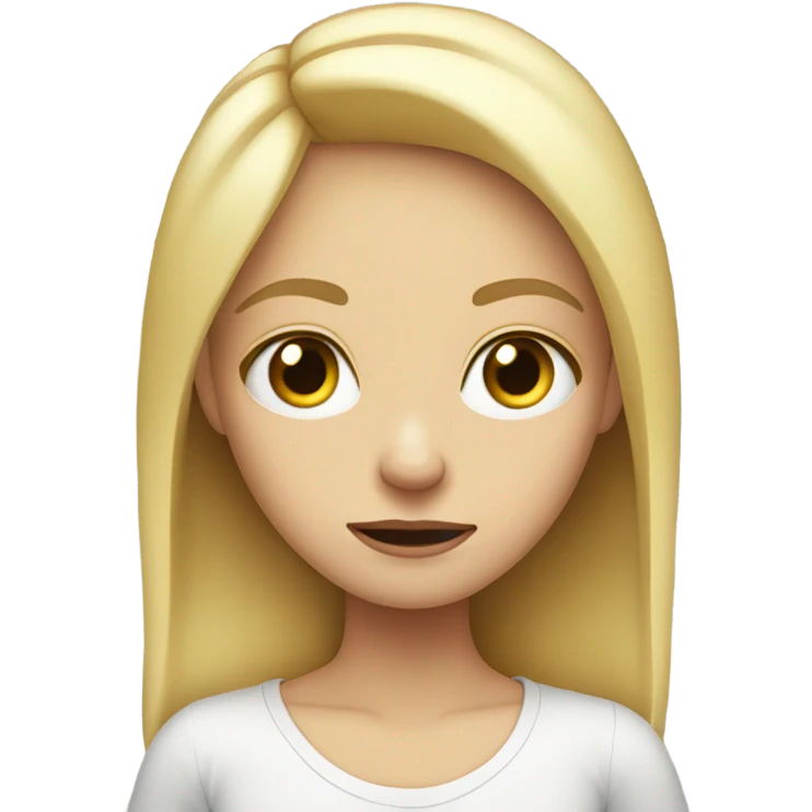 blonde girl side eye camera large eyes emoji