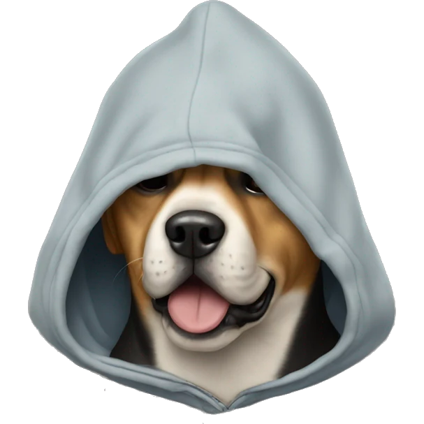 Dog weathing a hoody emoji
