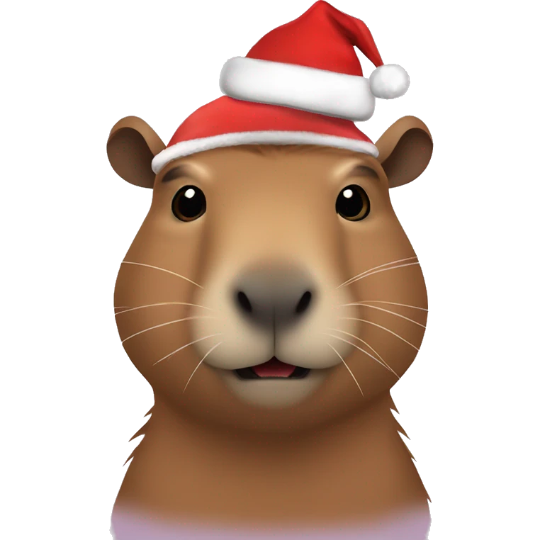 capybara with santa hat emoji