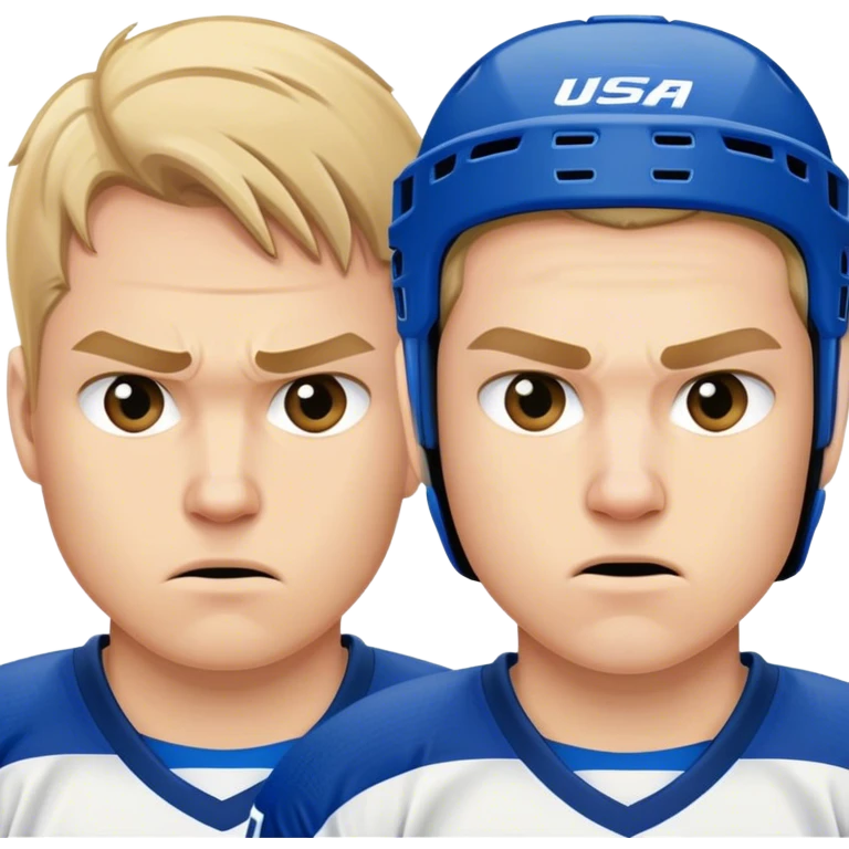 Two hockey players one USA one Finland emoji