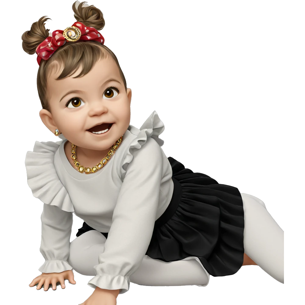 girl in skirt with jewelry emoji