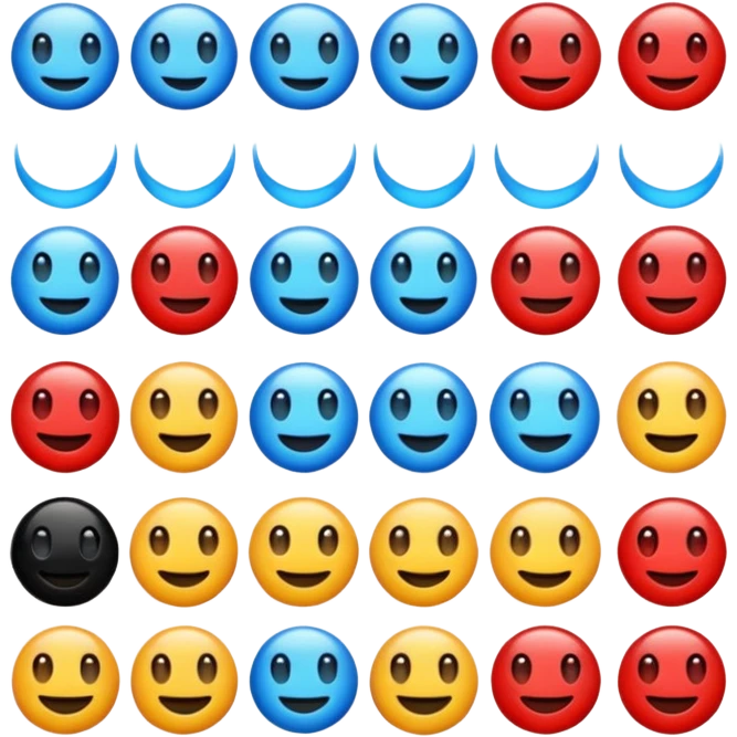 Deepseek emojis in blue black and red. emoji