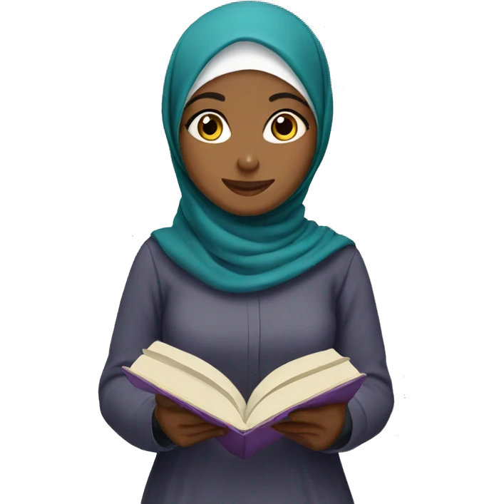 Hijab girl reading emoji