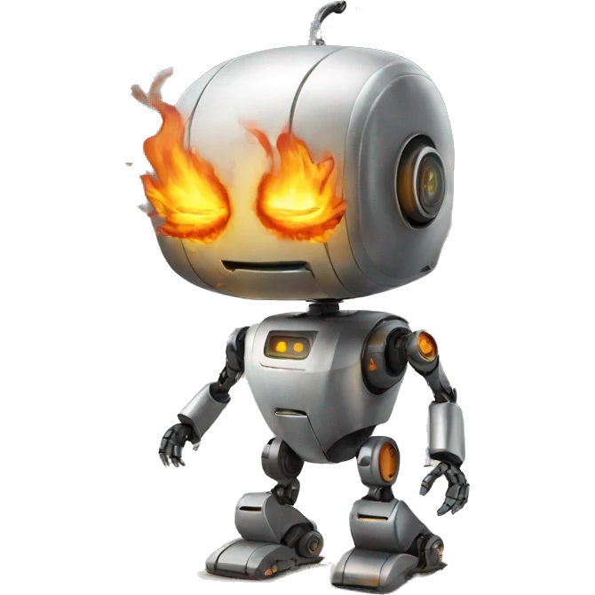 robot on fire emoji