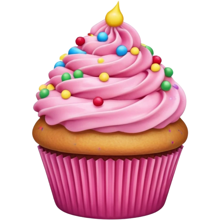 Cupcake with pink icing emoji