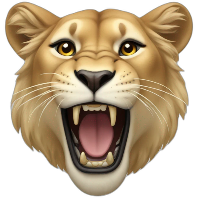 Lioness roaring emoji