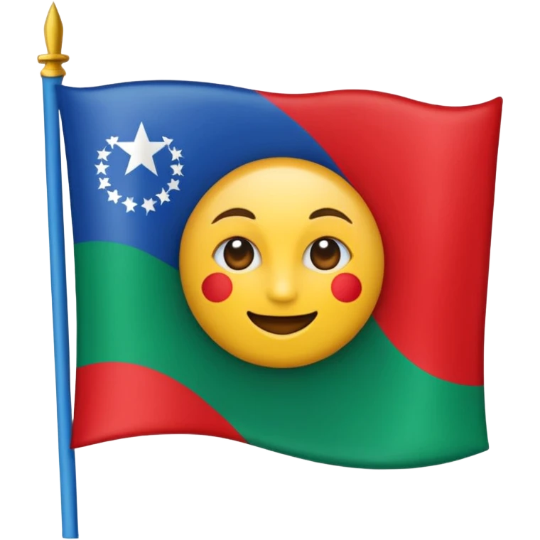 emoji de bandera gitana azul verde y círculo SOLO DE COLO ROJO en el centro  emoji