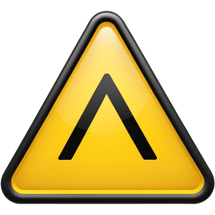 warning sign yellow triangle with thick black outline exclamation mark emoji