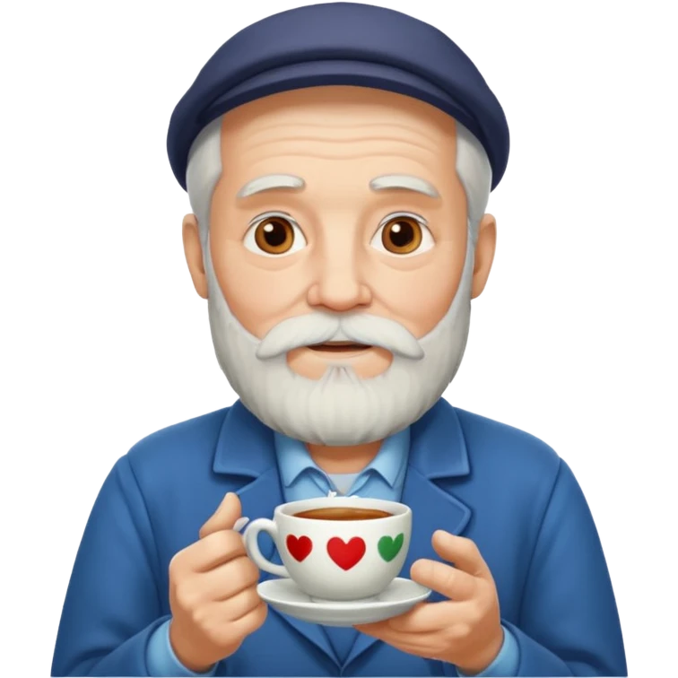 Bearded elderly with teacups emoji