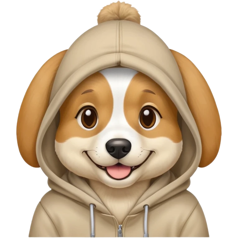 Dog wearing a hat and Hoodi emoji