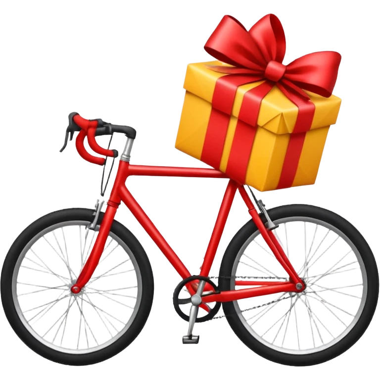 Bike wrapped as a christmas gift emoji