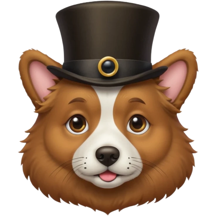 Dog with Monacol ￼and a top hat emoji