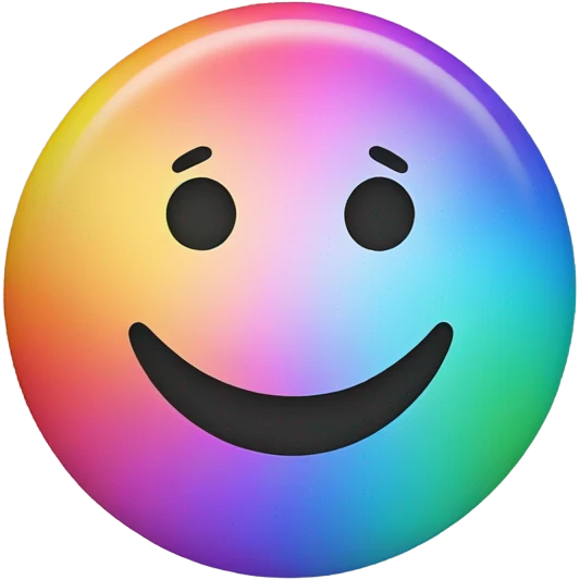 Rainbow colored smile face emoji emoji