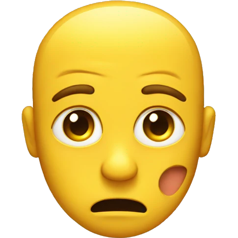 a yellow face expresses confusion in a cute way emoji