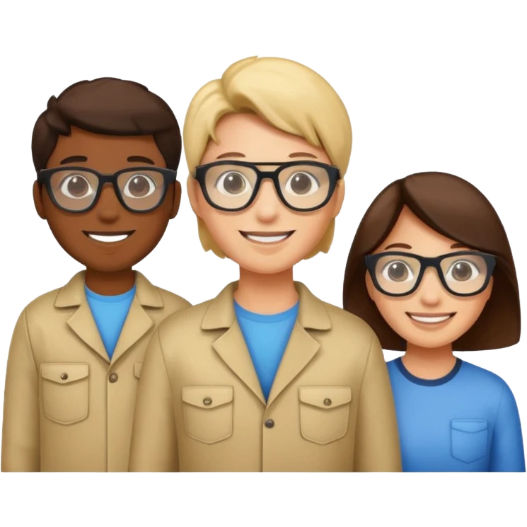 people with protective glasses emoji