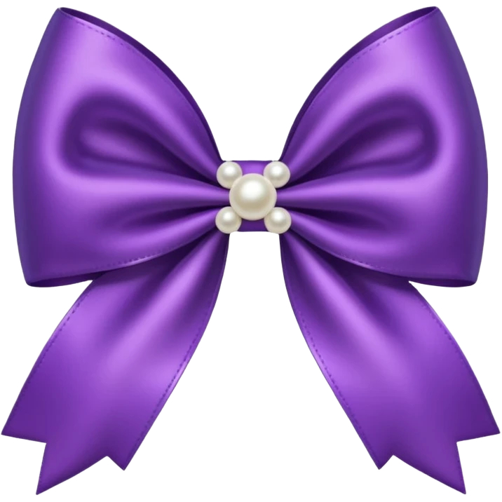 Purple bow with pearl emoji