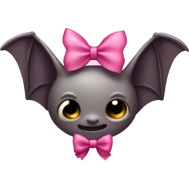 Bat with a cute pink bow/ribbon 🎀 on his head emoji