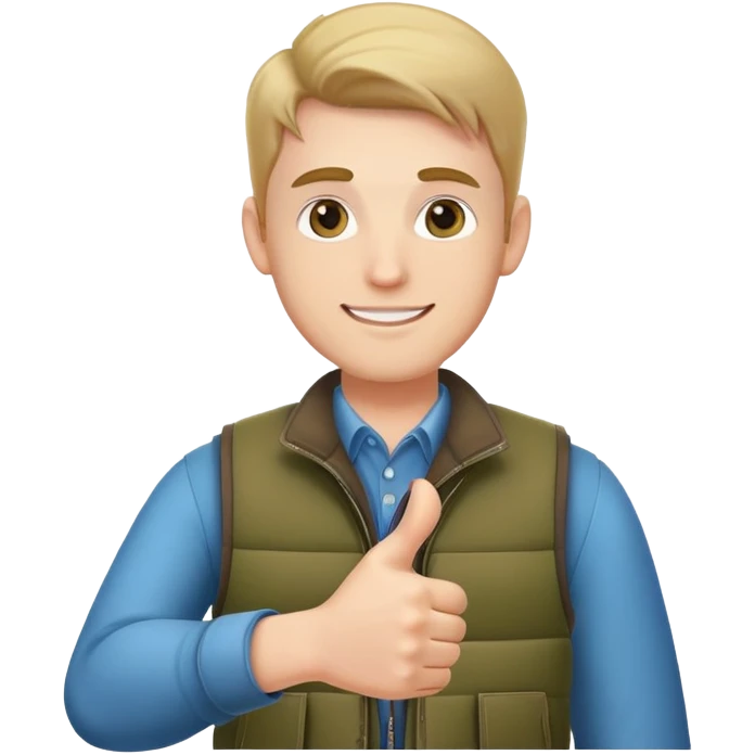 Finance bro gilet thumbs up emoji