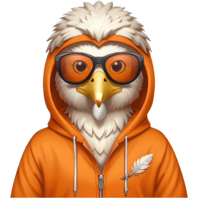 eagle with orange hoodie wearing sunglasses emoji