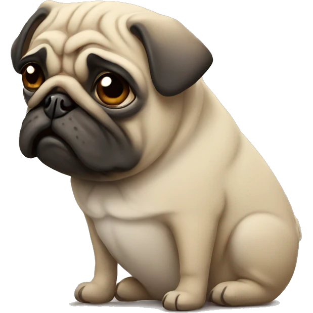 Sad pug emoji