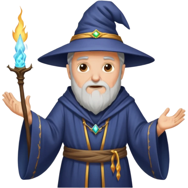 old wizard casting spells emoji