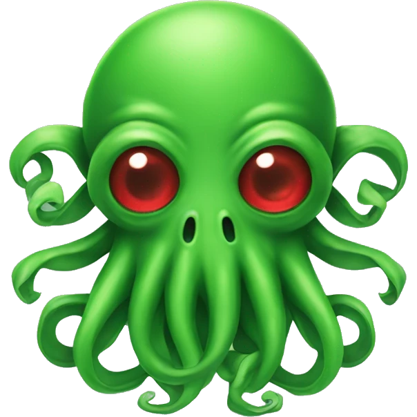 green Cthulhu  wearing red dress emoji