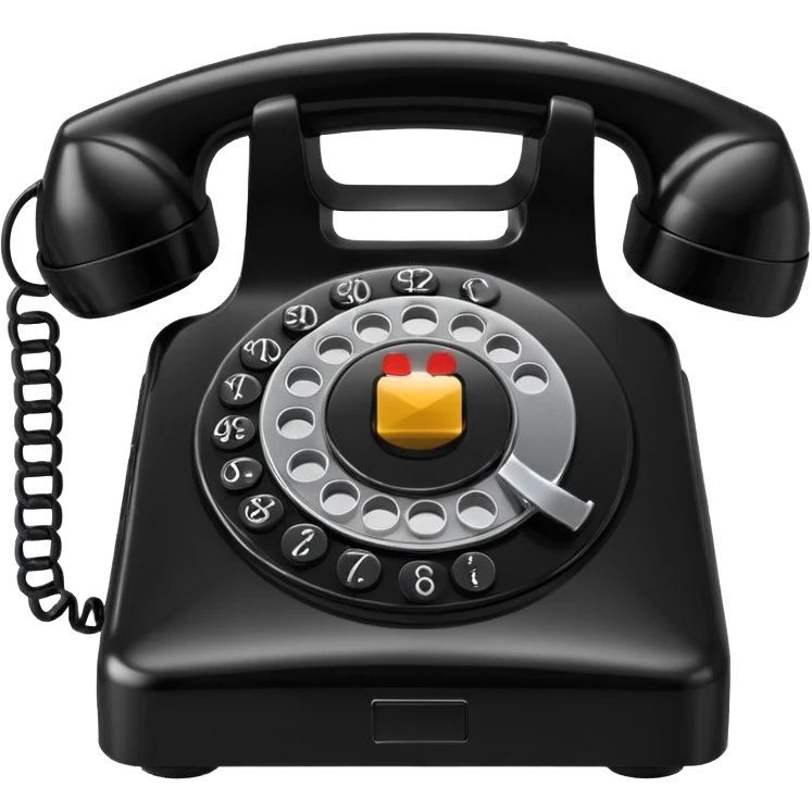 retro black phone emoji