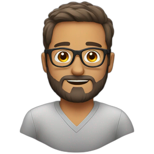 GUY WITH BEARD AND GLASSES emoji