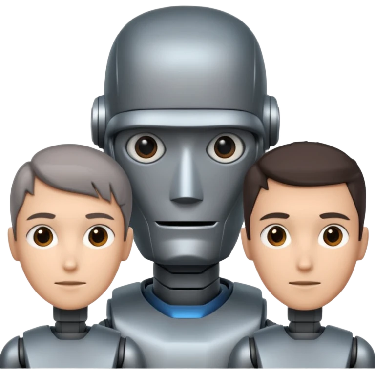 회색철로봇같은 사람 3명인데 얼굴이 종인 emoji