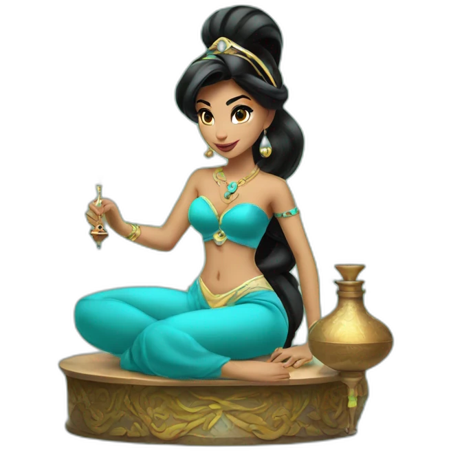 Princess Jasmine with a shisha emoji