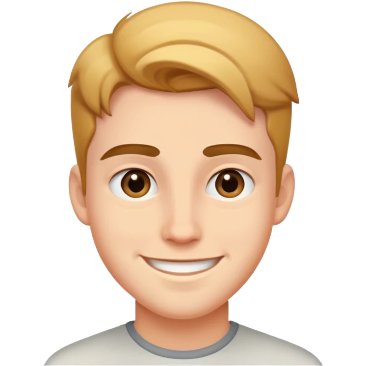 young man with a friendly smile emoji