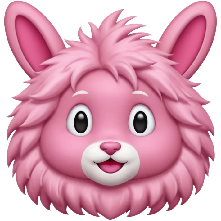 Labubu character, pink color, playful expression emoji