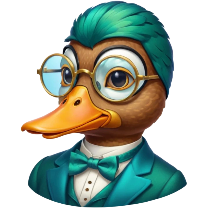 Create a mallard which has  a monocle glasses
 emoji