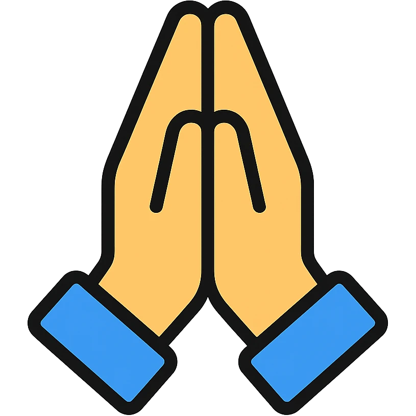 color outlined icon of praying hands emoji