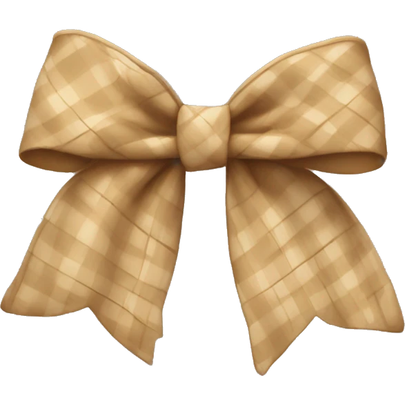 beige plaid bow emoji