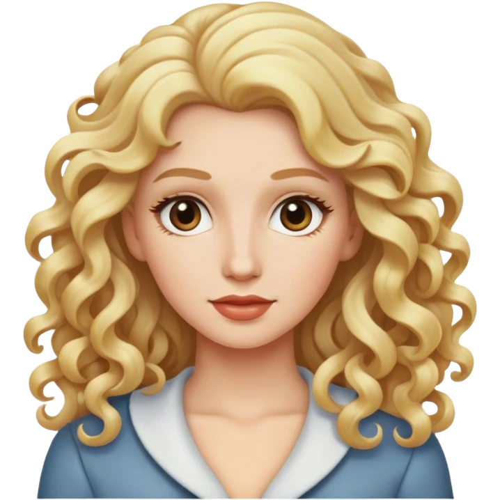 White woman with long blonde curls emoji