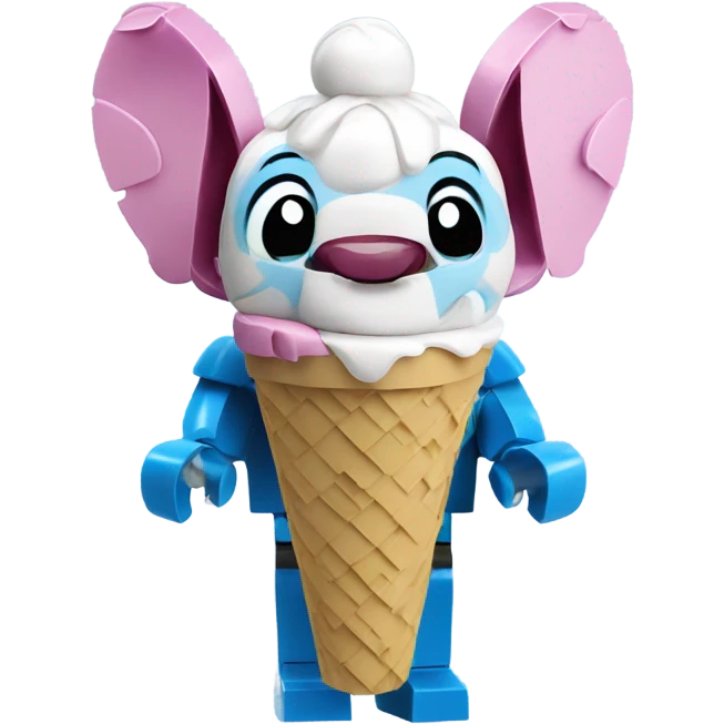 Lego Stitch with ice cream emoji