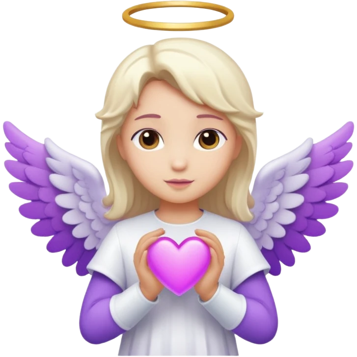 love cupid purple cute no human, an angel with heart, a withe angel emoji