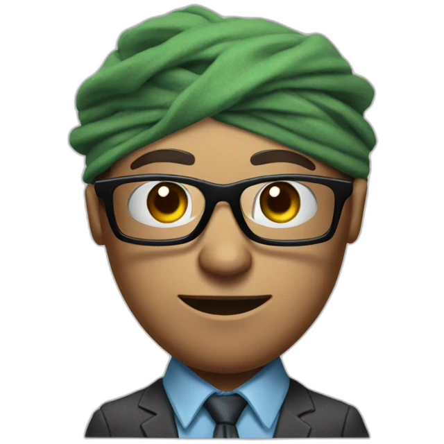 Executive Distortion Alien Hank from mc with bandana and glasses emoji