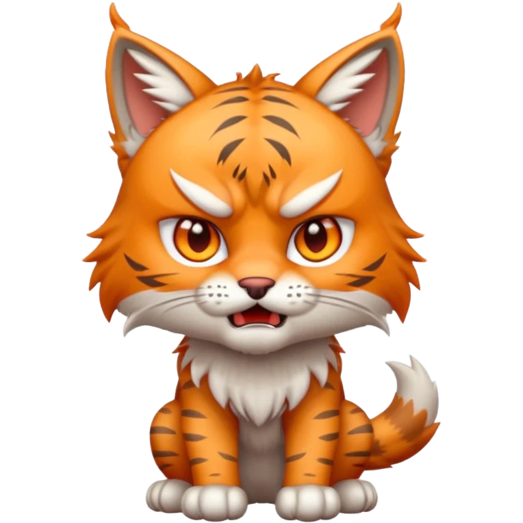 Chibi Sticker lynx angry emoji