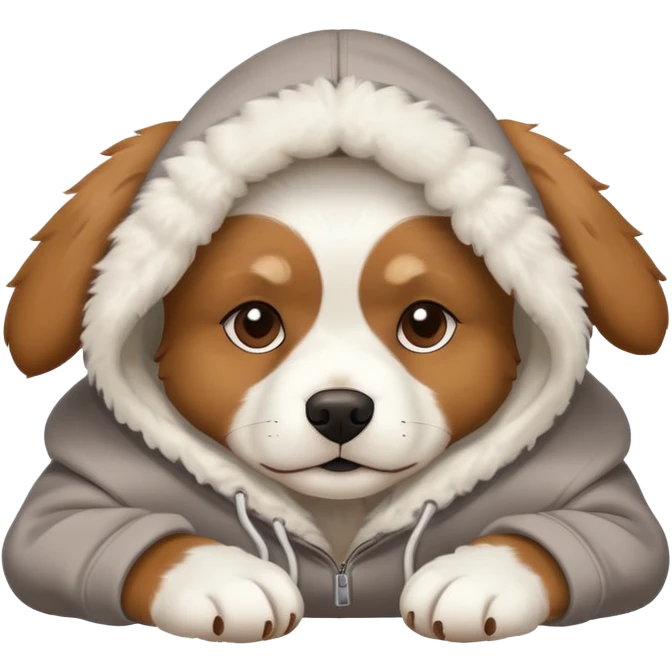 dog with a hoodie laying down  emoji