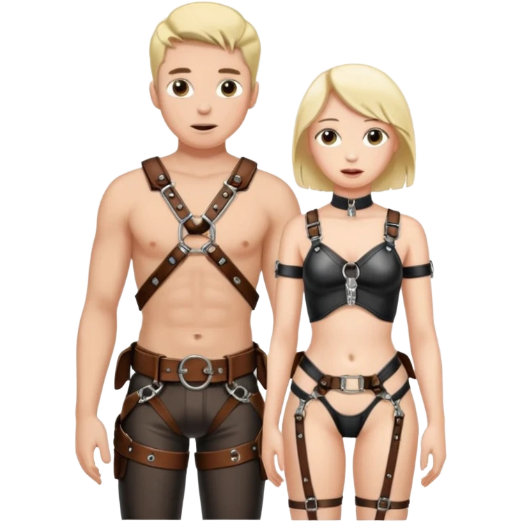 Male submissive in chastity and is being pegged by a female emoji