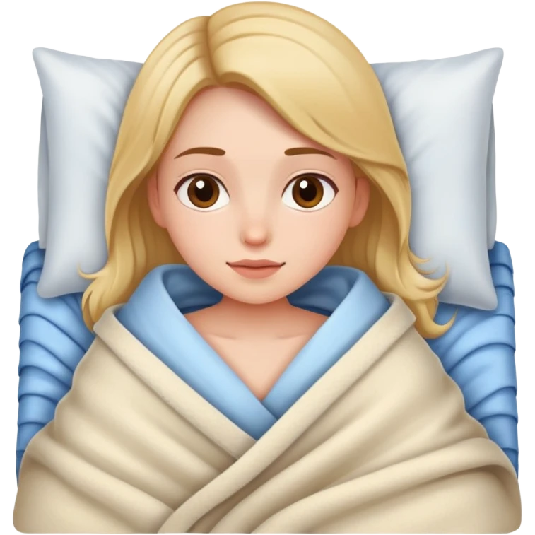 Girl in bed with blanket over her emoji