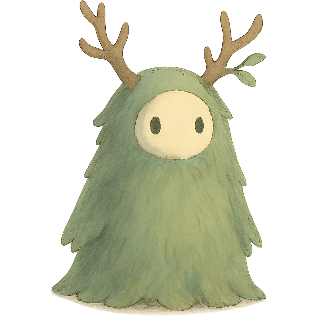 forest spirit character in ghibli style with soft colors and whimsical atmosphere emoji